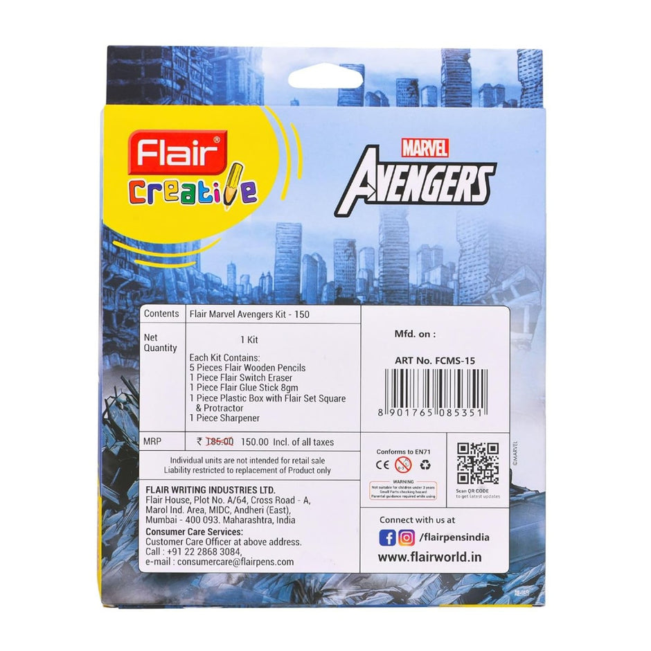 Flair Creative Marvel Avengers 150 Kit | Stationery Kit of 5 Items