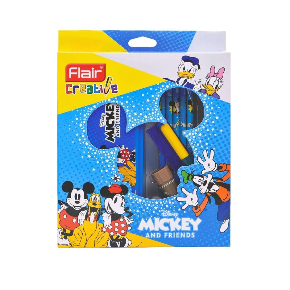 Flair Creative Disney Mickey 150 Kit | Stationery Kit of 7 Items featuring Mickey and Friends stationery.