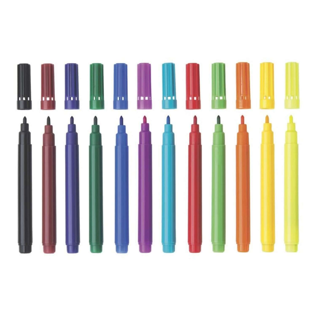 Flair Creative Miniz Water Colour Pen 12 Shades assortment of colorful sketch pens in vibrant hues.