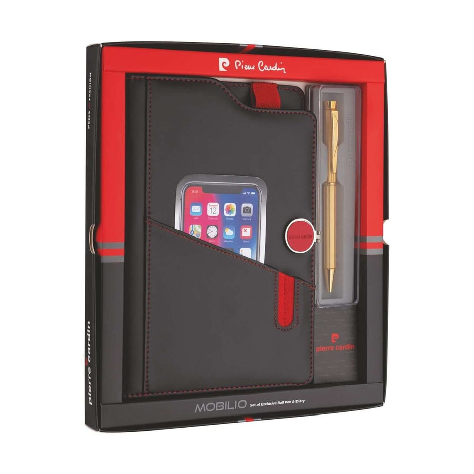 Pierre Cardin Mobilio Gift Set | Set of Diary and Pen in elegant packaging with a pen and diary.