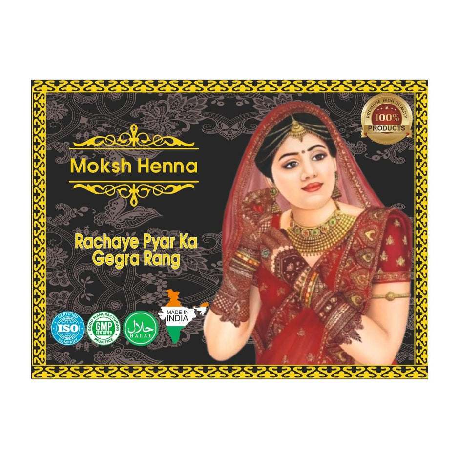 Moksh Henna Mehandi Cones | Pack of 12 - vibrant henna illustration for weddings and celebrations.