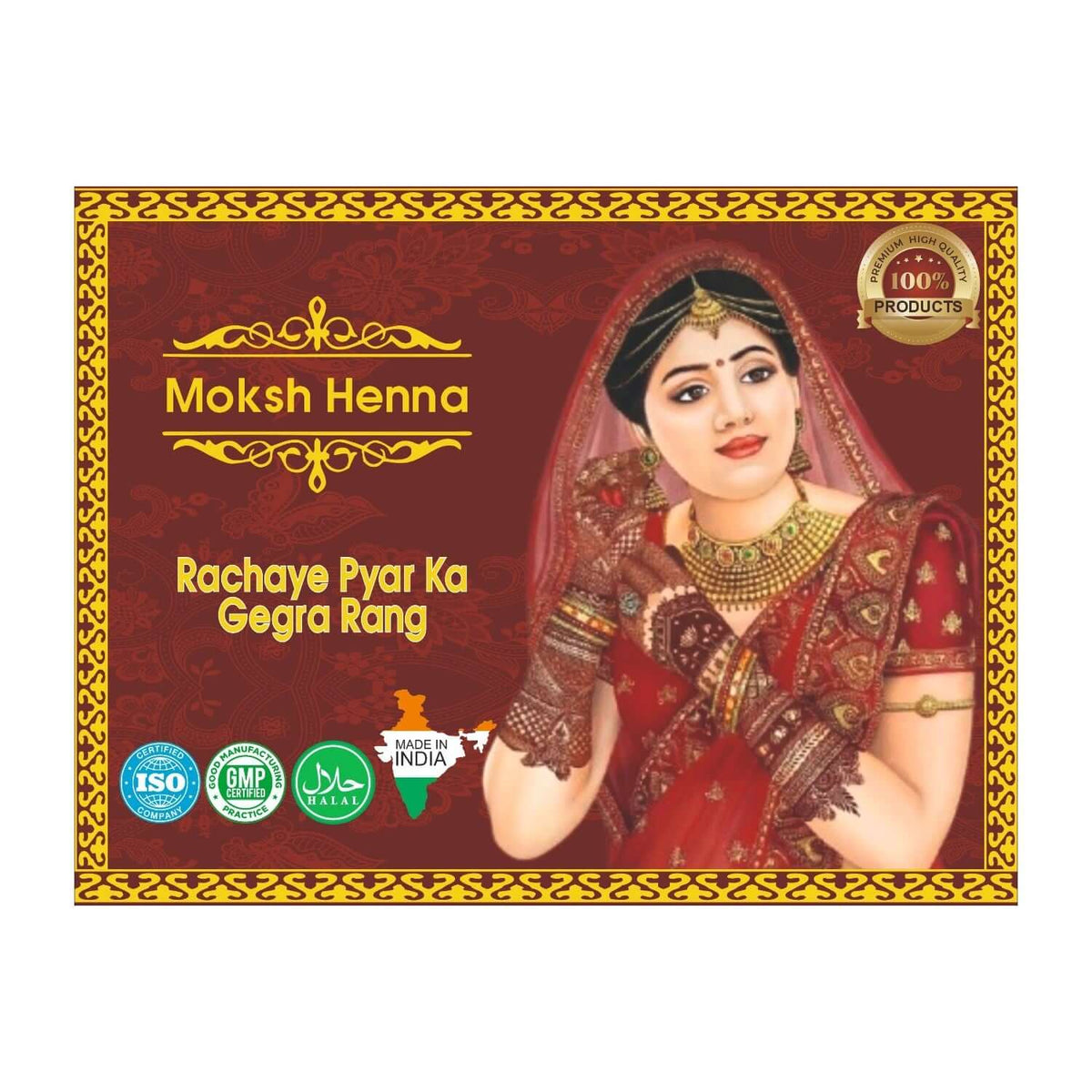 Moksh Henna Mehandi Cones | Pack of 12, featuring vibrant henna designs for weddings and festivals.