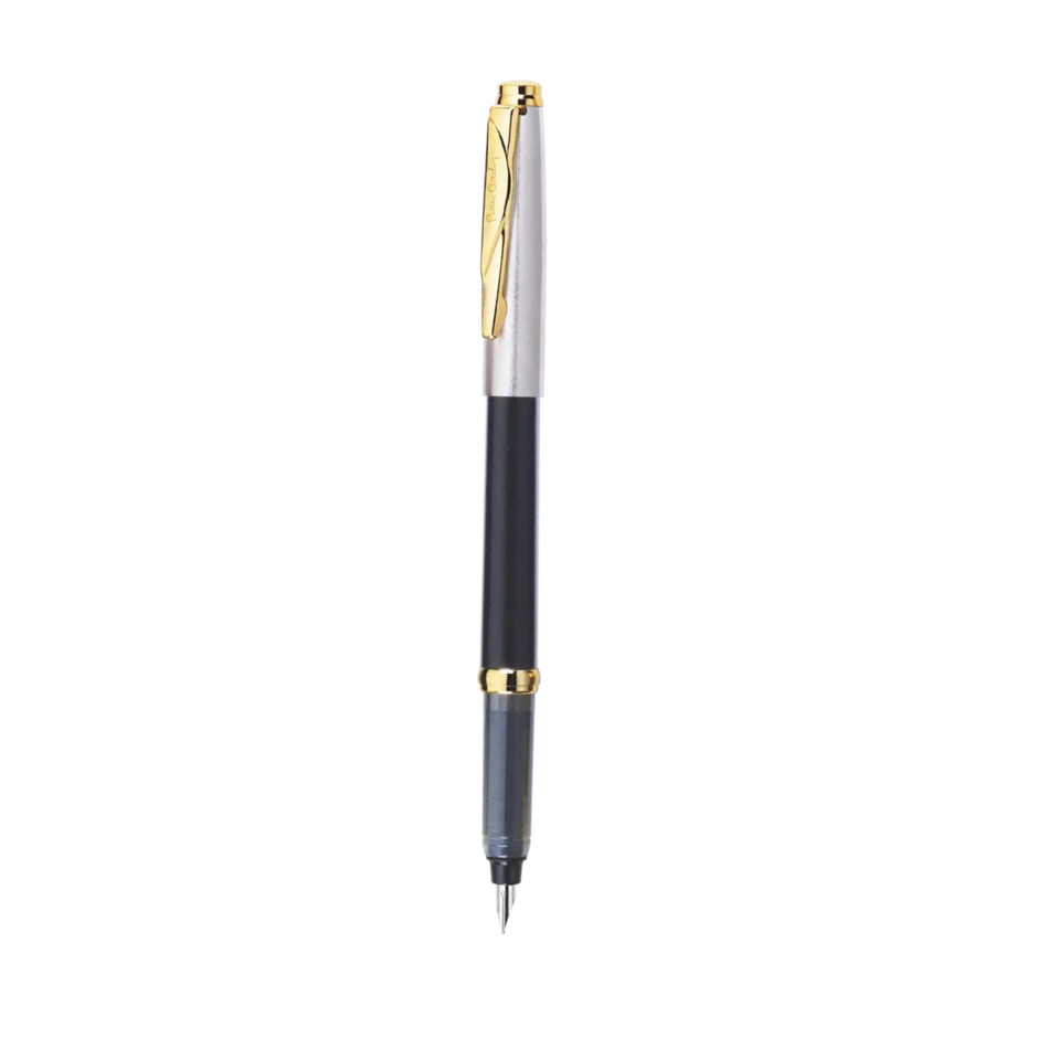 Pierre Cardin Momento Half Gold Fountain Pen | Includes Converter and 2 Cartridges