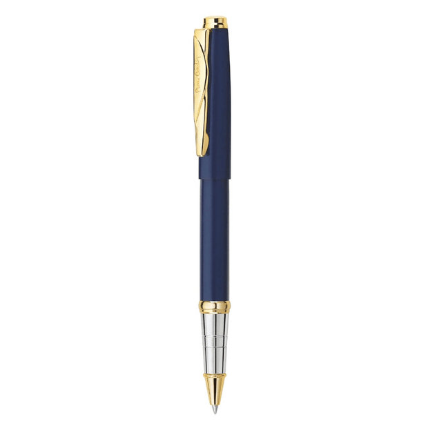 Pierre Cardin Momento Roller Ball Pen in blue with gold accents, perfect for smooth writing and gifting.