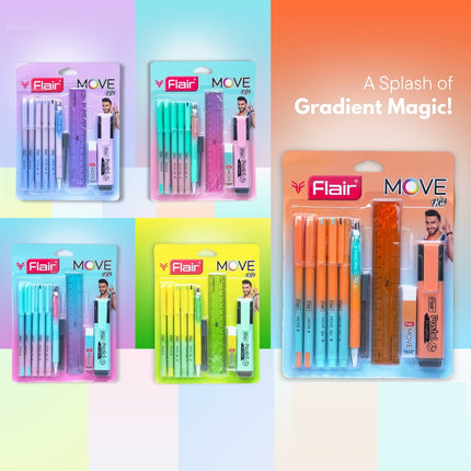 Flair Move Kit | Stationery Kit of 10 Items | Pack of 1