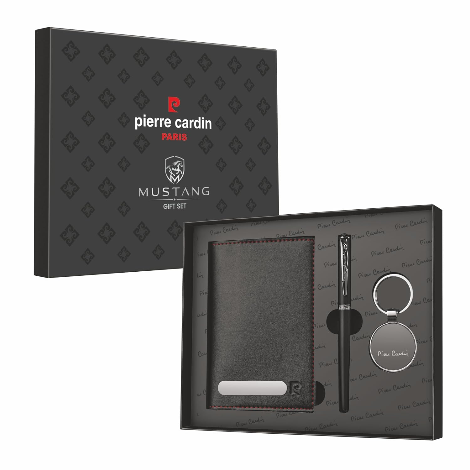Pierre Cardin Mustang Gift Set | Set of Roller Pen, Keychain & Passport Holder