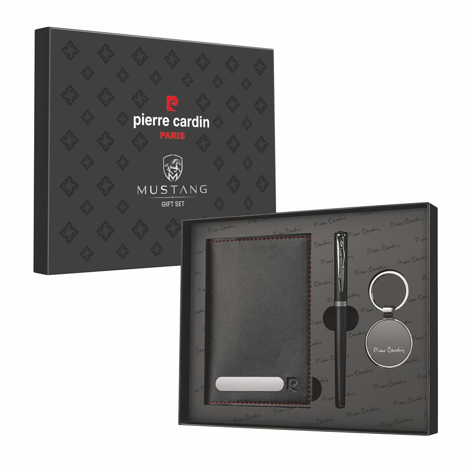 Pierre Cardin Mustang Gift Set | Set of Roller Pen, Keychain & Passport Holder