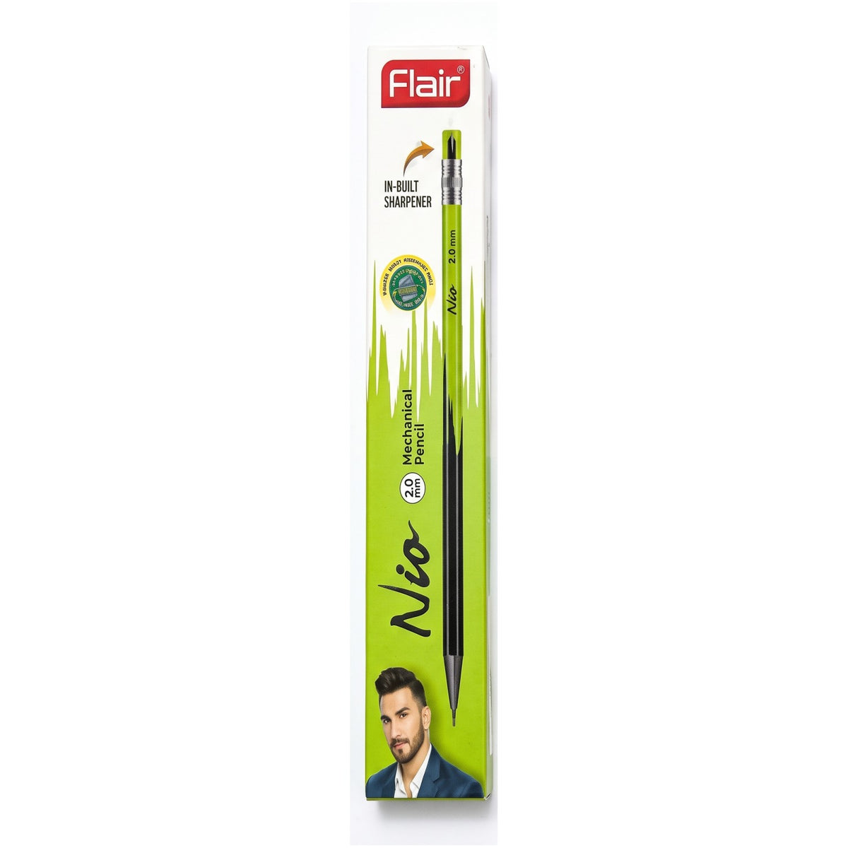 Flair Creative Nio 2.0mm Mechanical Pencil | Pack of 10 | Includes 1 Eraser and 1 Sharpener