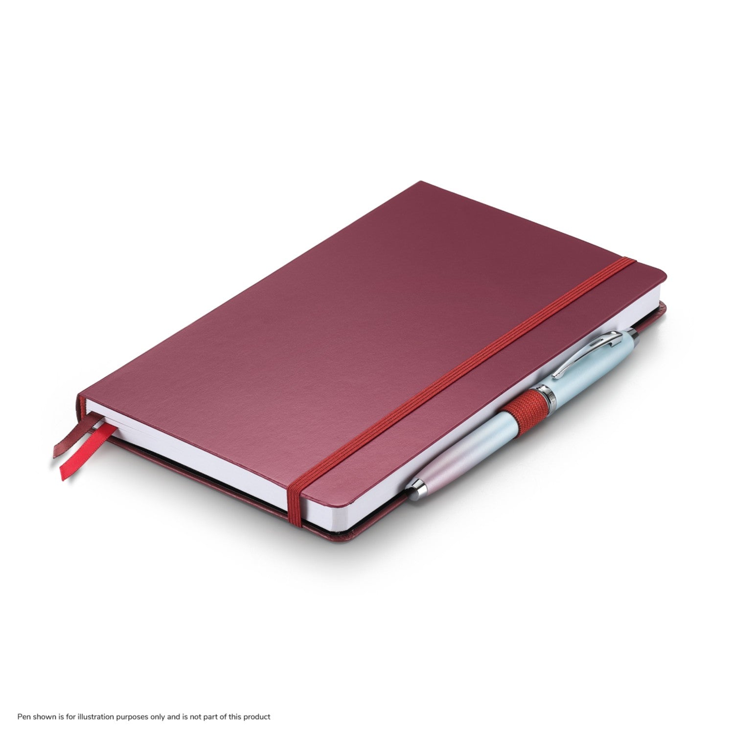 Sheaffer Echoes Of Red 90GSM Notebook in burgundy color with pen, showcasing a durable hardbound cover.