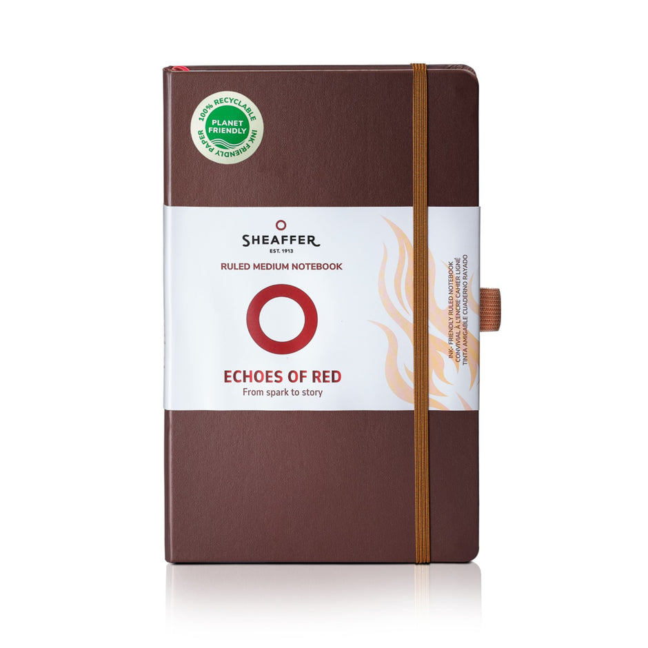 Sheaffer Echoes Of Red 90GSM Notebook in Dark Brown with a sleek design and durable cover for creative expression.