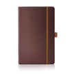 Sheaffer Echoes Of Red 90GSM Notebook with a durable Dark Brown hardbound cover and elastic band.