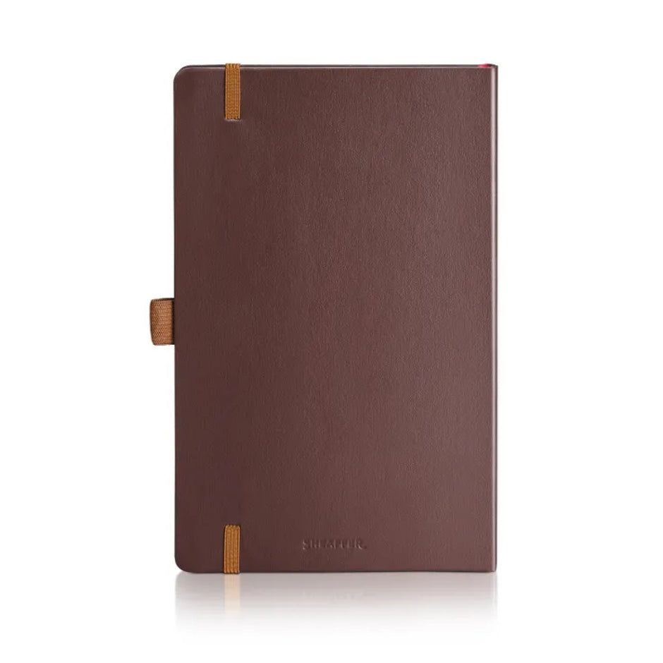 Sheaffer Echoes Of Red 90GSM Notebook with Dark Brown hardbound cover for creative expression.