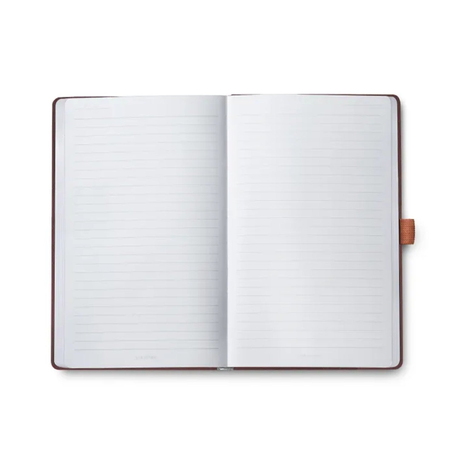 Sheaffer Echoes Of Red 90GSM Notebook open pages showcasing blank lined paper for creativity and expression.