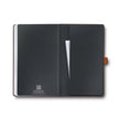 Interior view of Sheaffer Echoes Of Red 90GSM Notebook featuring dark brown hardbound cover and clean pages.