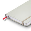 Sheaffer Nature's Muse 90GSM Notebook in light grey with red and grey ribbons for marking pages.