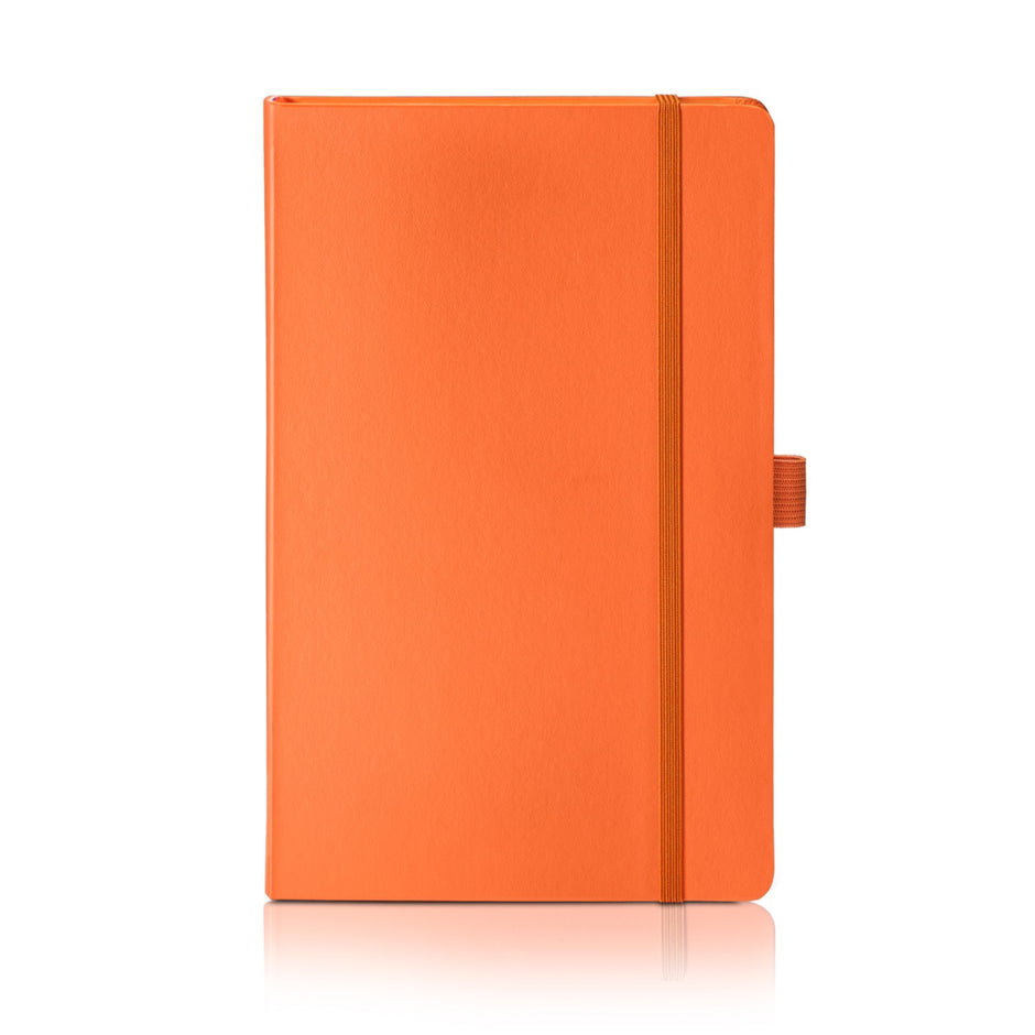 Sheaffer Echoes Of Red 90 GSM Notebook with durable orange hardbound cover, perfect for creativity and expression.