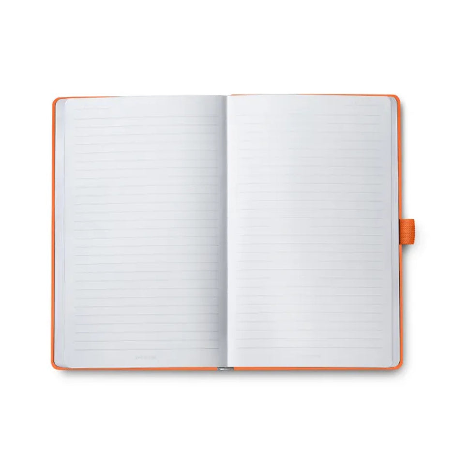 Sheaffer Echoes Of Red 90 GSM Notebook open pages displaying blank lined sheets.