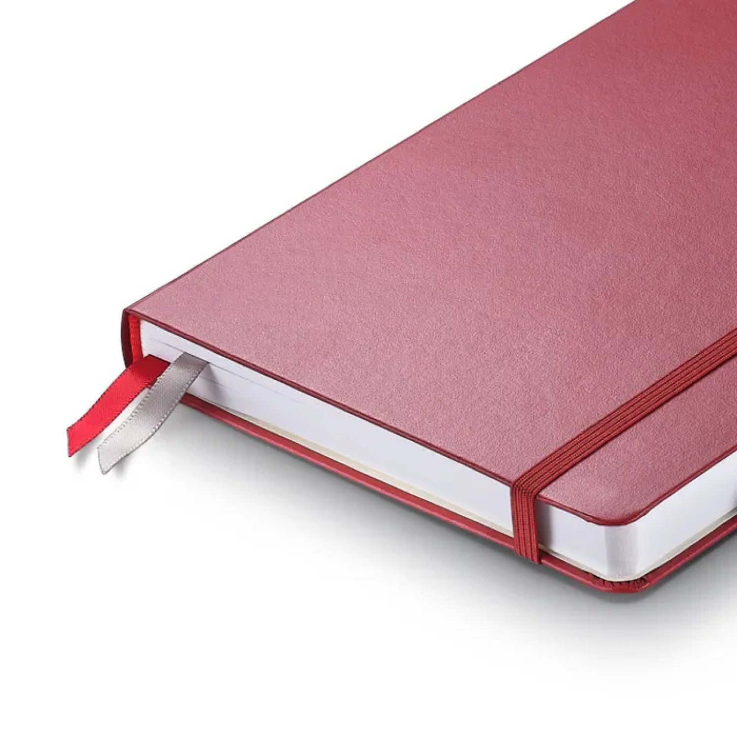 Sheaffer Echoes Of Red 90 GSM Notebook showing durable red hardbound cover and ribbon bookmark.