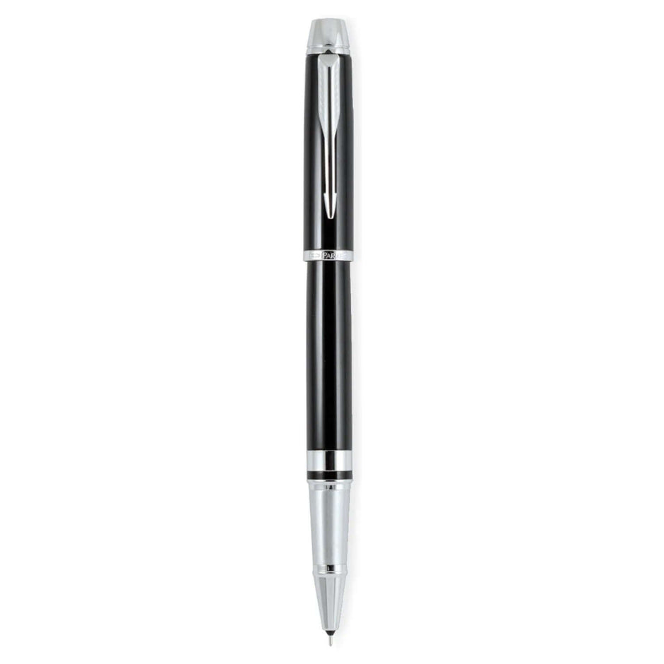 Parker Odyssey Lacque Black CT Roller Ball Pen | Ink Colour - Blue on a white background.