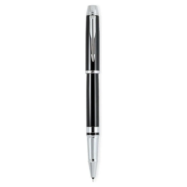 Parker Odyssey Lacque Black CT Roller Ball Pen | Ink Colour - Blue on a white background.