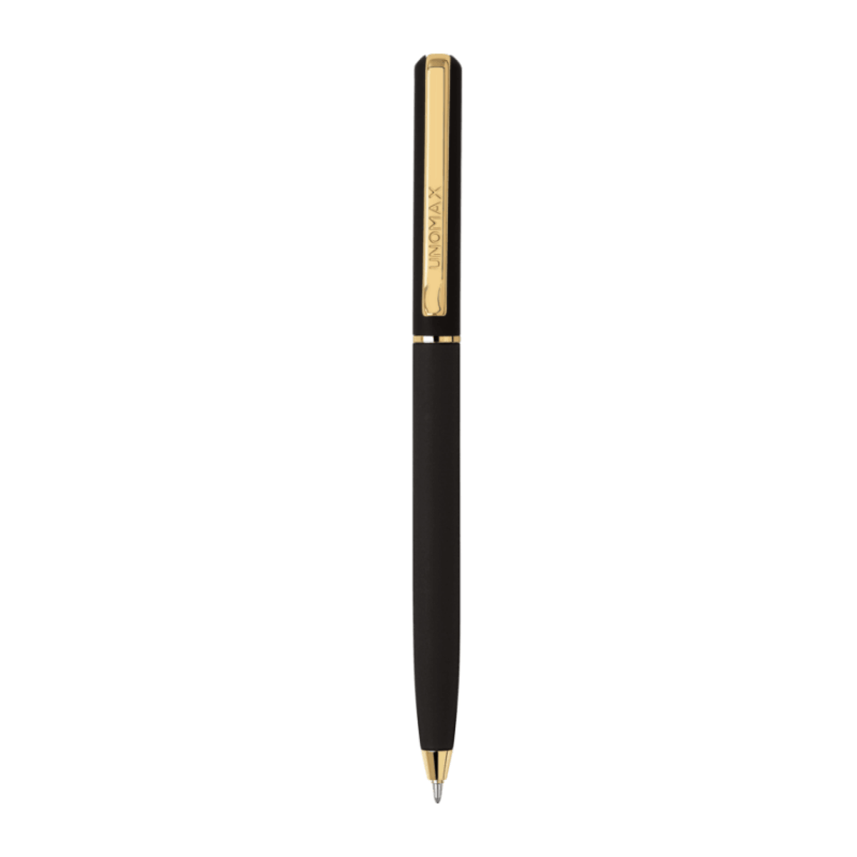 Unomax Premier Gold Ball Pen | Ink Colour - Blue - sophisticated black and gold design, ideal for luxury writing.