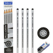 DOMS Palladium Extra Dark Pencils | Includes Eraser and Sharpener with pencils and accessories displayed.