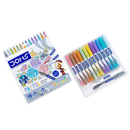 DOMS Pastel Brush Pen Set of 14 Shades
