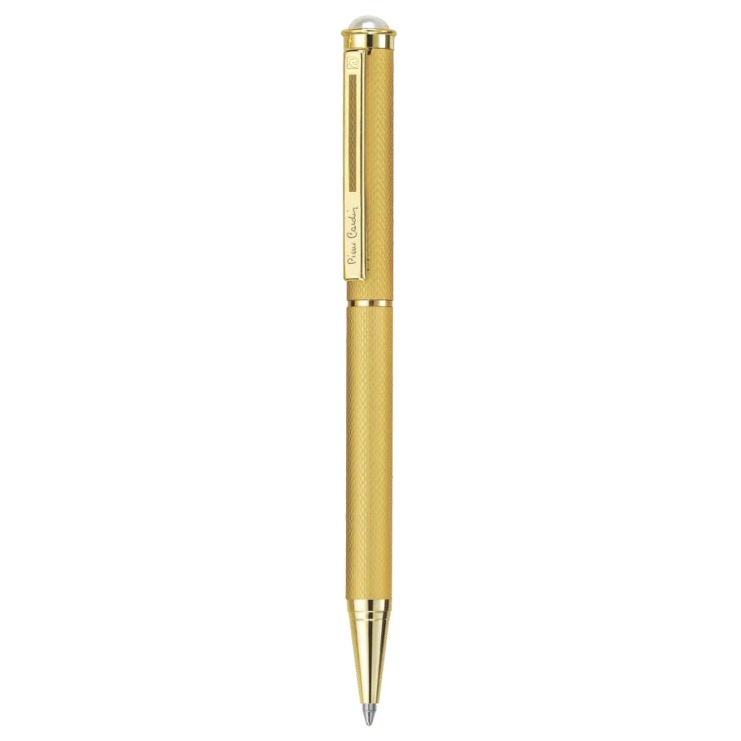 Pierre Cardin Pearl Satin Gold Ball Pen | Ink Colour - Blue