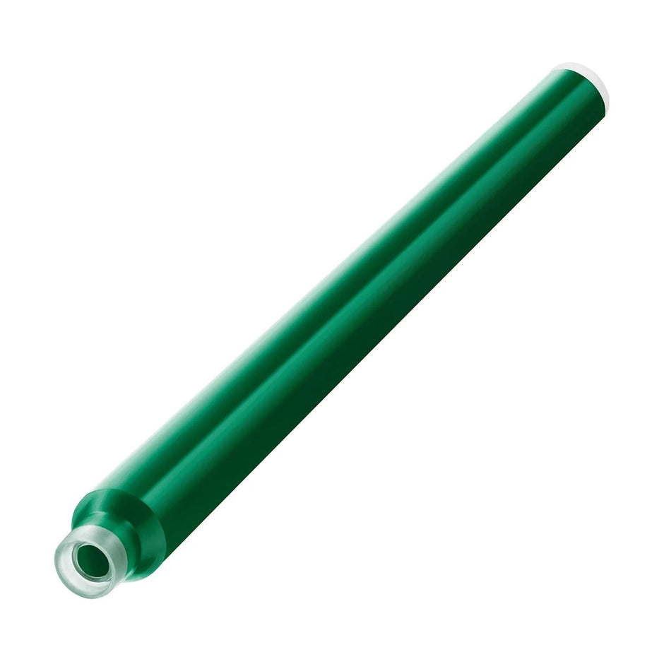 Pelikan GTP5 Long Ink Cartridges in green color, showcasing the vibrant ink flow for superior writing performance.