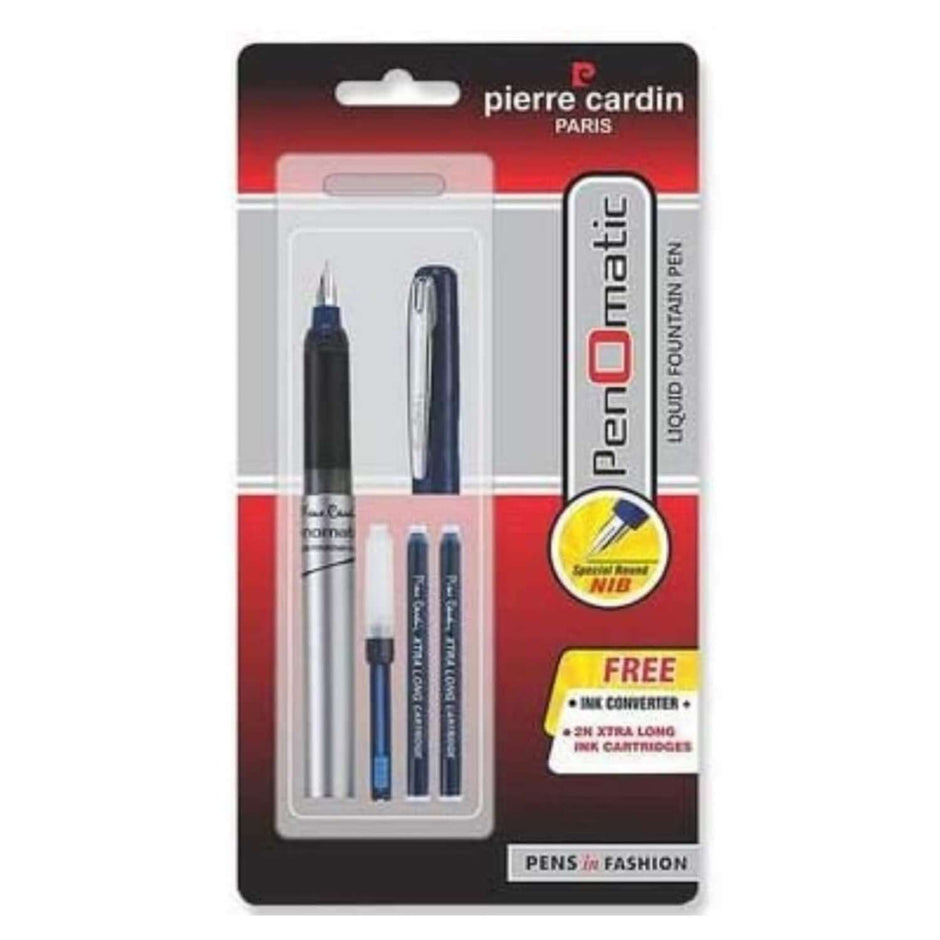 Pierre Cardin Penomatic Deluxe Fountain Pen | Includes 1 Converter and 2 Cartridges packaged with accessories.