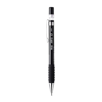 Pentel AM13 Mechanical Pencil 1.3mm with non-slip grip and adjustable metal clip.
