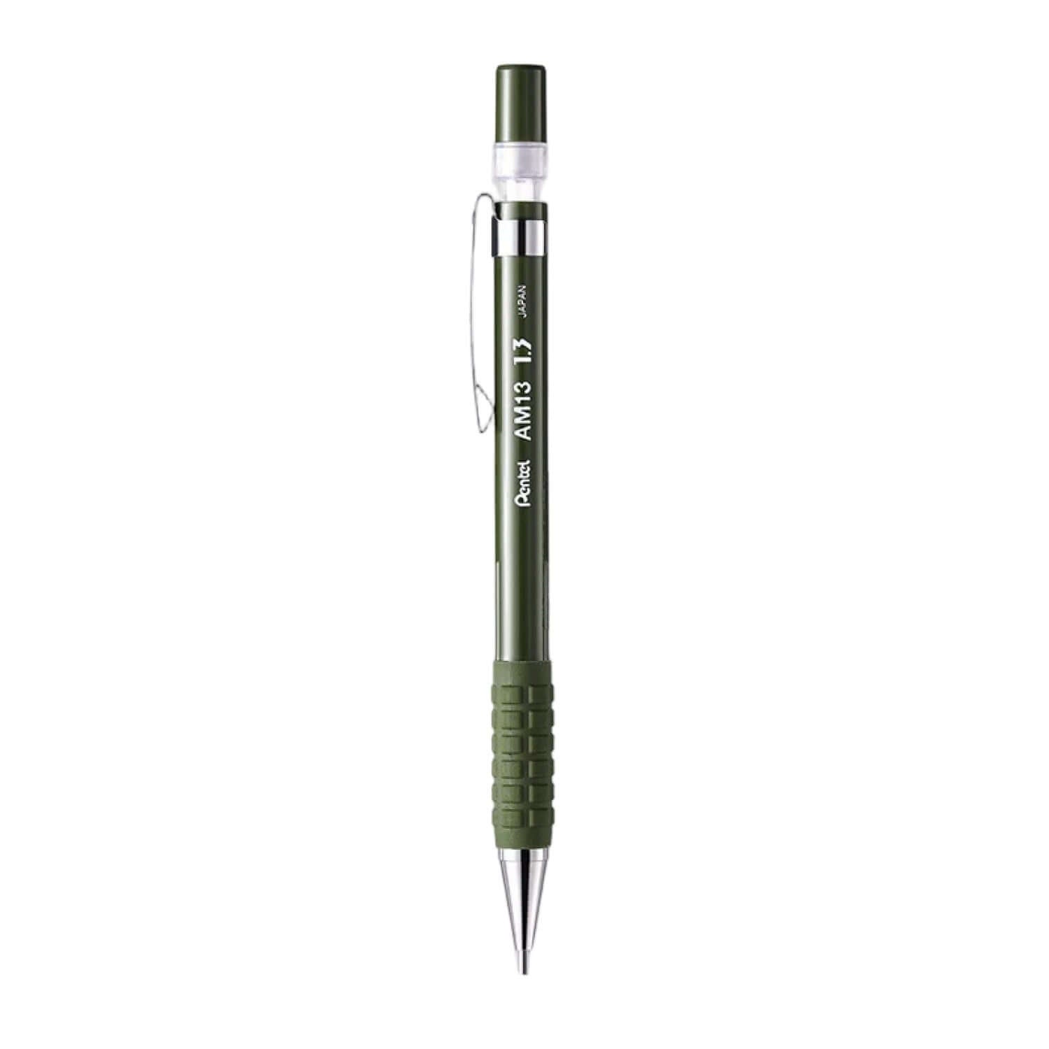 Pentel AM13 Mechanical Pencil 1.3mm with non-slip grip for comfortable writing and drawing.