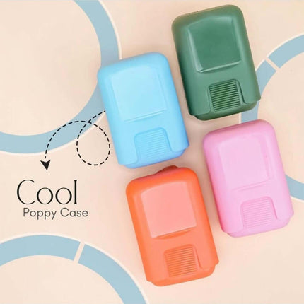 Hauser Artz Pod Eraser | Pack of 1 available in colorful poppy cases, including blue, green, pink, and orange.