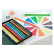Faber Castell Polychromos Colour Pencil 12 Shades in a tin with vibrant color drawings on paper.