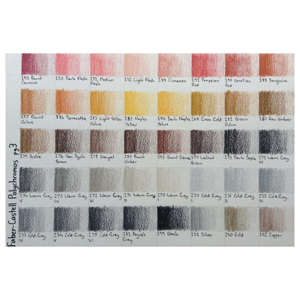 Faber Castell Polychromos Colour Pencil - Single Pencil - Grey Colour Shades