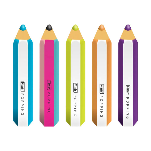 Flair Creative Popping Eraser | Pack of 1 - vibrant, pencil-shaped erasers in five colors for precision erasing.