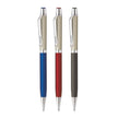 Hauser Prego Ball Pen | Ink Colour - Blue, red and black pens displayed, showcasing ergonomic design and precision ink flow.