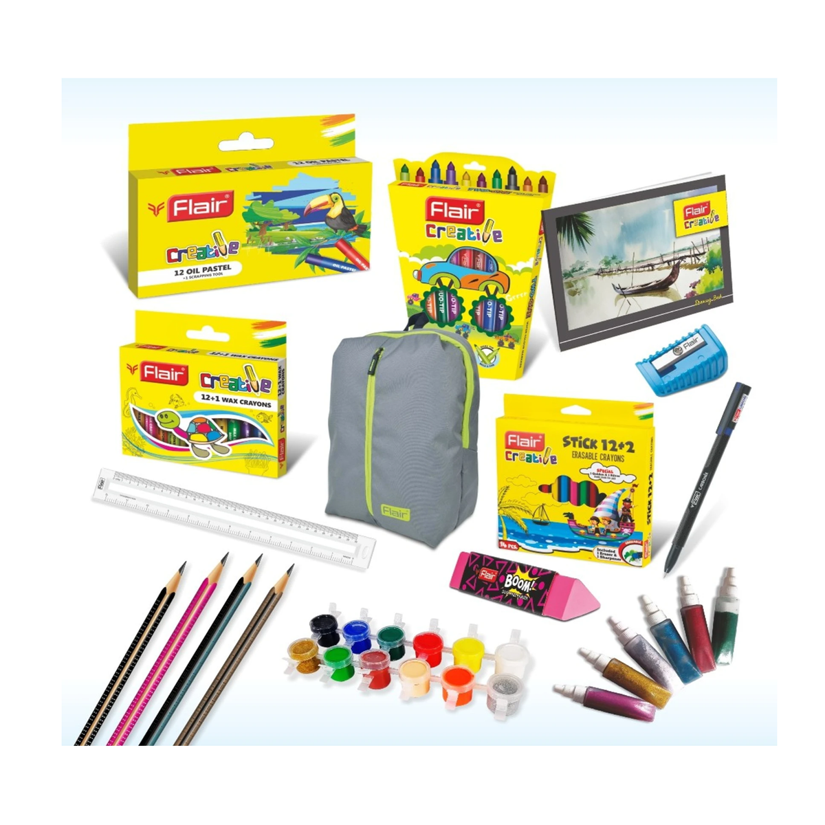 Flair Creative Premium Kit | Stationery Kit of 14 Assorted Items