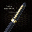 Pierre Cardin President Ball Pen | Ink Colour - Blue with a golden finish clip showing elegant details.