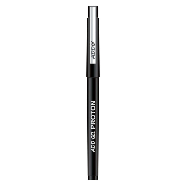 Add Gel Proton Ball Pen in black, showcasing smooth ink technology for quality writing.