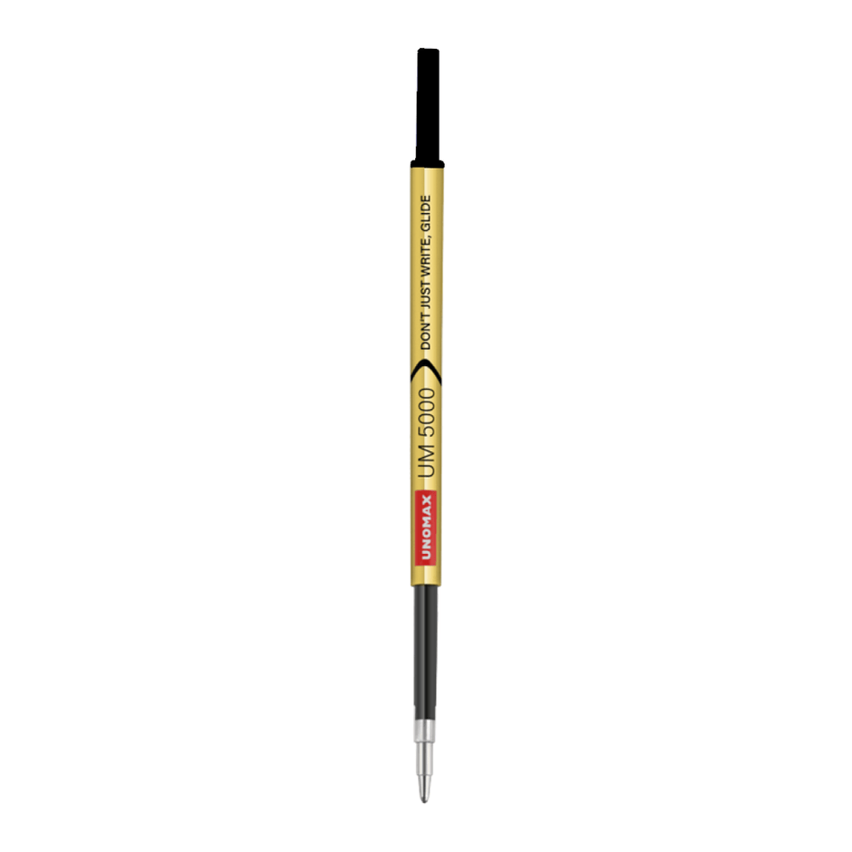 Unomax UM-5000 Ball Pen Refill | Ink Colour - Blue and Black, showcasing black ink refill for smooth writing.