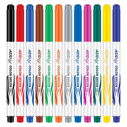 Add Gel Colour Decor Sketch Pen 12 Shades Assorted Set
