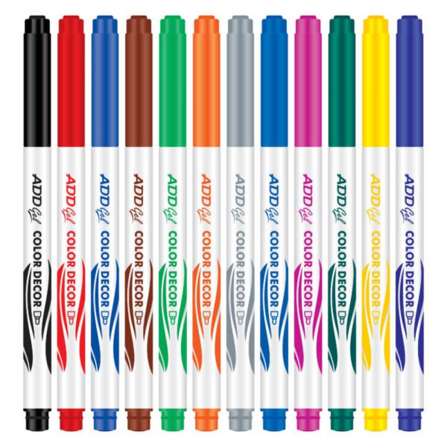 Add Gel Colour Decor Sketch Pen 12 Shades Assorted Set