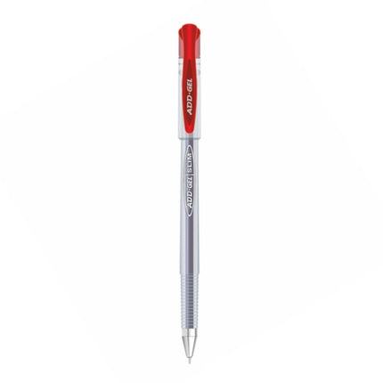 ADD Gel Slim Ball Pen in red and clear design, providing smooth and elegant writing experience for students and professionals.