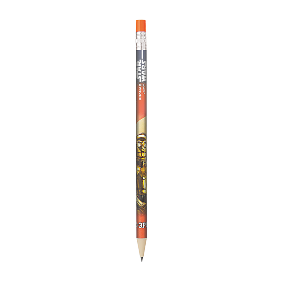 Unomax Star Wars 2.0mm Mechanical Pencil | Pack of 10 | Includes 1 Eraser and 1 Sharpener