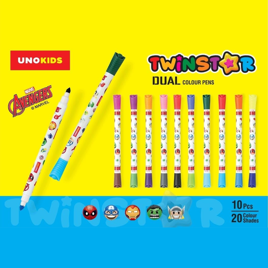 Unokids Twinstar Dual Colour Pens 20 Shades
