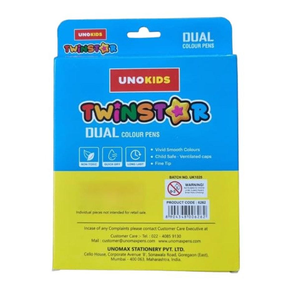 Unokids Twinstar Dual Colour Pens 20 Shades