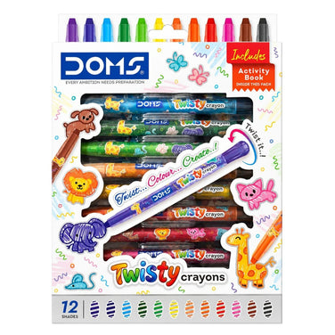 Doms Twisty Plastic Crayons | Set of 12 Shades