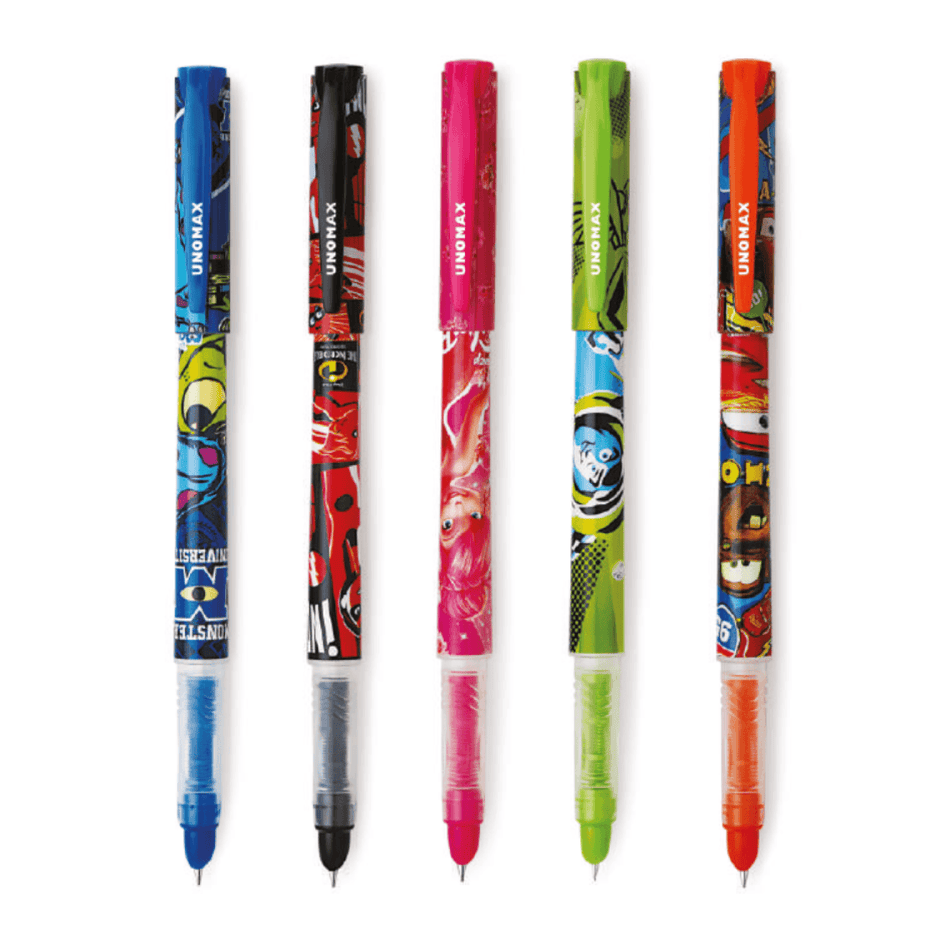 Unomax Disney Fountain Slim Pen | Includes 2 Ink Cartridges - vibrant collection of character-themed pens.