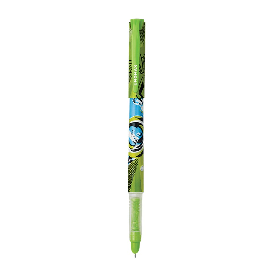 Unomax Disney Fountain Slim Pen | Includes 2 Ink Cartridges with character design in vibrant green color